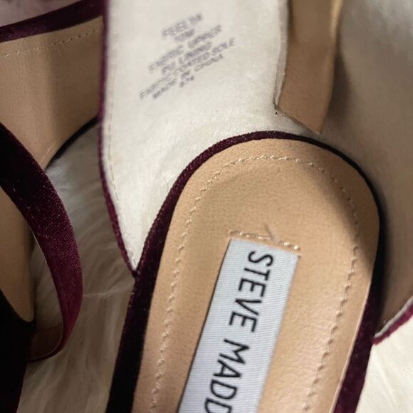 Steve Madden Fabric suede strappy heels sandals with back zipper Size 10M - Picture 7 of 8